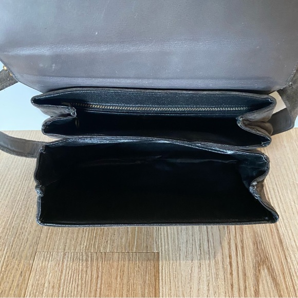 Suede leather gray vintage shoulder bag - Picture 5 of 6